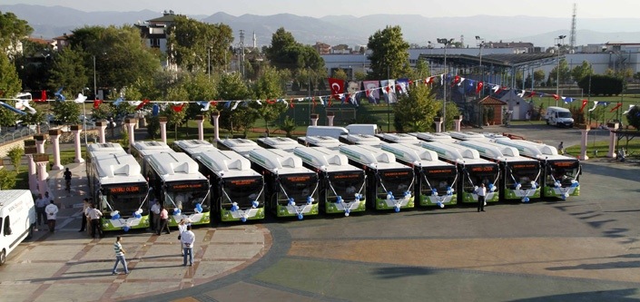 Doğalgazlı otobüsler görücüye çıktı