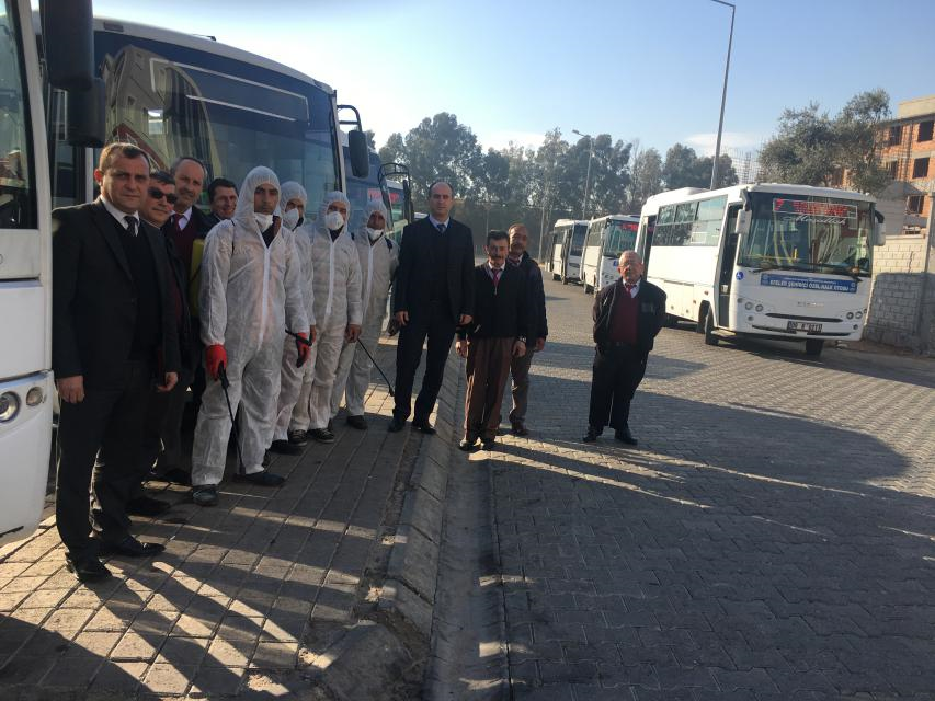 Aydın Büyükşehir Toplu Taşıma Araçlarını Gribe Karşı Dezenfekte Ediyor